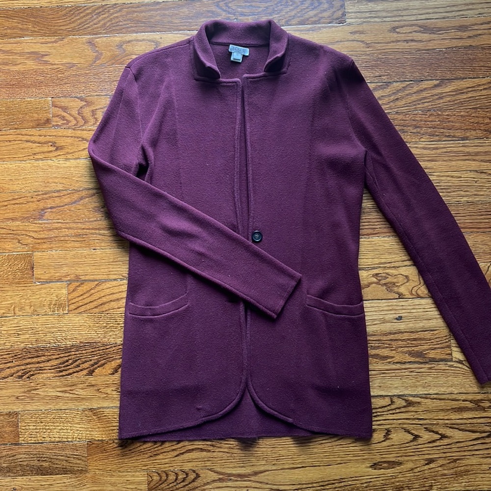 J. Crew Maroon Sweater Blazer